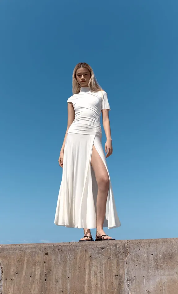 Bec Bridge Maxi Dresses SERAPHINA ASYM DRESS White 8211 Women