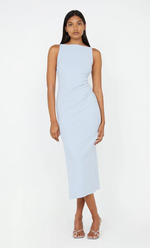 Bec Bridge Midi Dresses BE MINE TUCK DRESS Dusty Blue 8211 Women
