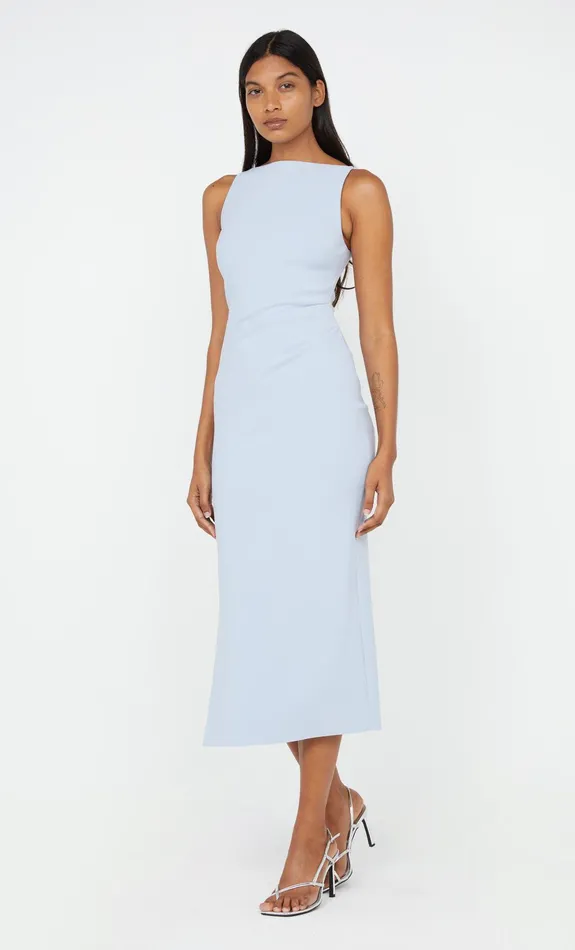 Bec Bridge Midi Dresses BE MINE TUCK DRESS Dusty Blue 8211 Women