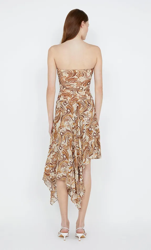 Bec Bridge Midi Dresses JOCELYN STRAPLESS DRESS Cream Swirl 8211 Women