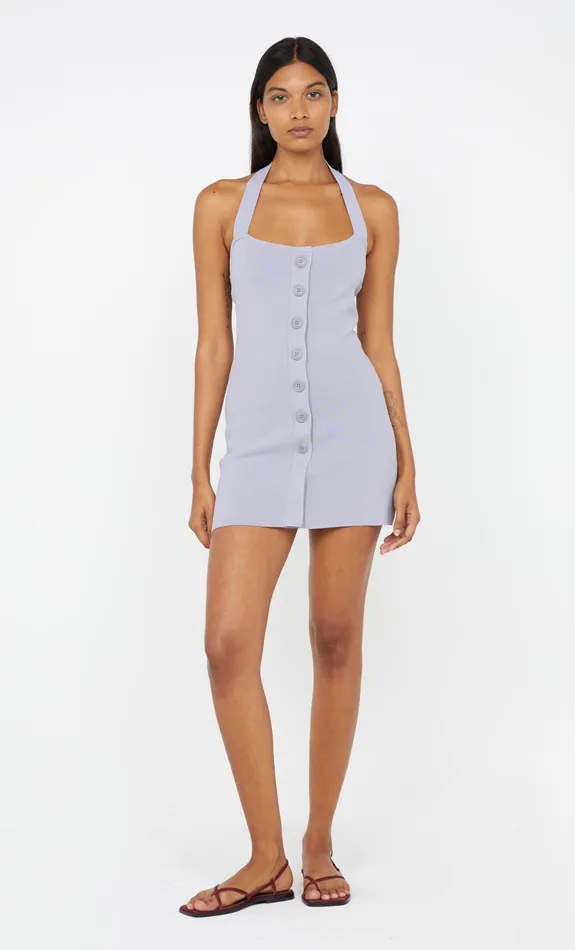 Bec Bridge Mini Dresses ILORA KNIT HALTER MINI DRESS Grey 8211 Women