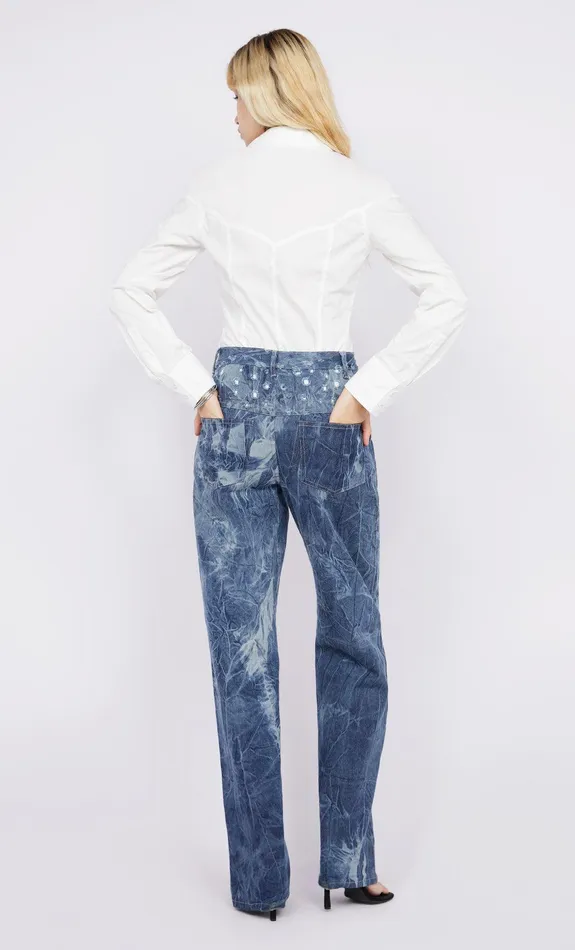 Bec Bridge Pants ROYCE YOKE JEAN Distressed Indigo 8211 Women