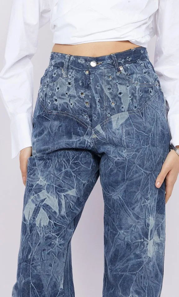 Bec Bridge Pants ROYCE YOKE JEAN Distressed Indigo 8211 Women