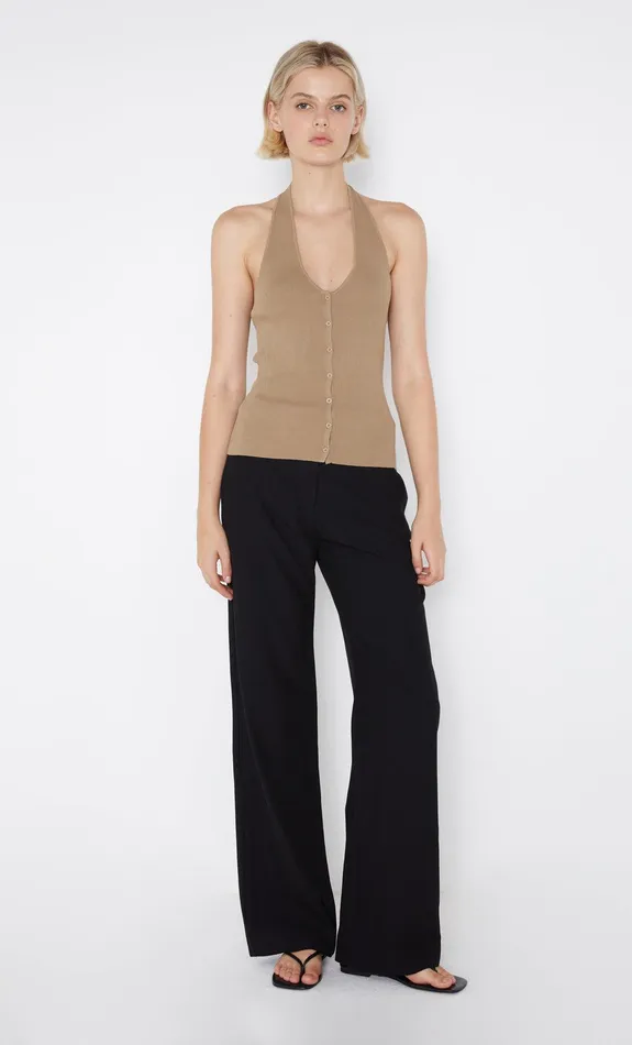 Bec Bridge Tops AMALFI HALTER KNIT TOP Tobacco 8211 Women