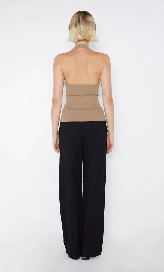 Bec Bridge Tops AMALFI HALTER KNIT TOP Tobacco 8211 Women