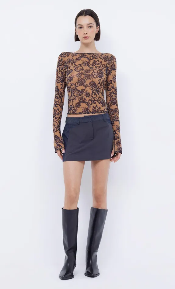 Bec Bridge Tops FLEUR DE LIS LONG SLEEVE TOP Bandana 8211 Women
