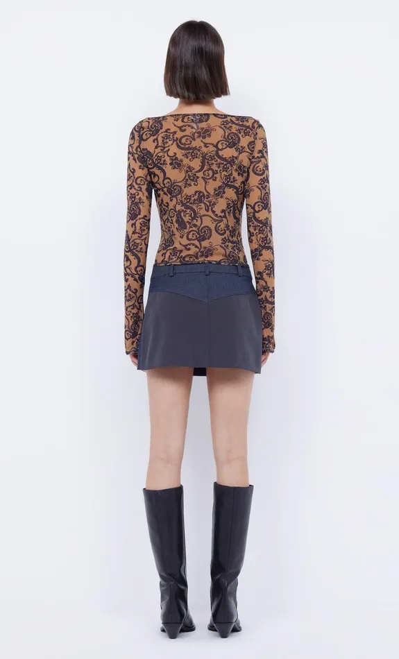 Bec Bridge Tops FLEUR DE LIS LONG SLEEVE TOP Bandana 8211 Women