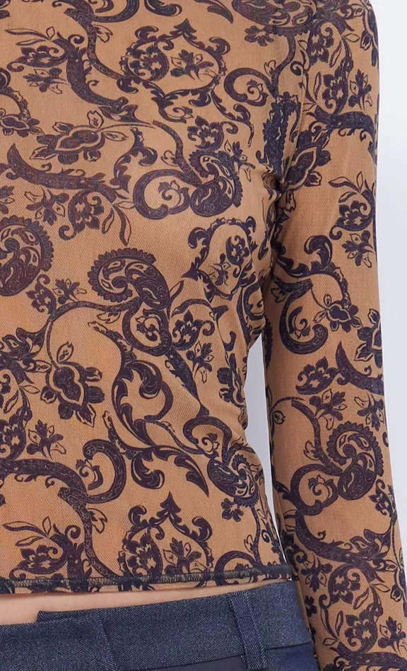 Bec Bridge Tops FLEUR DE LIS LONG SLEEVE TOP Bandana 8211 Women