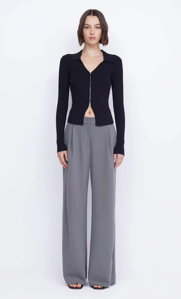Bec Bridge Tops IMRIE ZIP KNIT CARDIGAN Black 8211 Women
