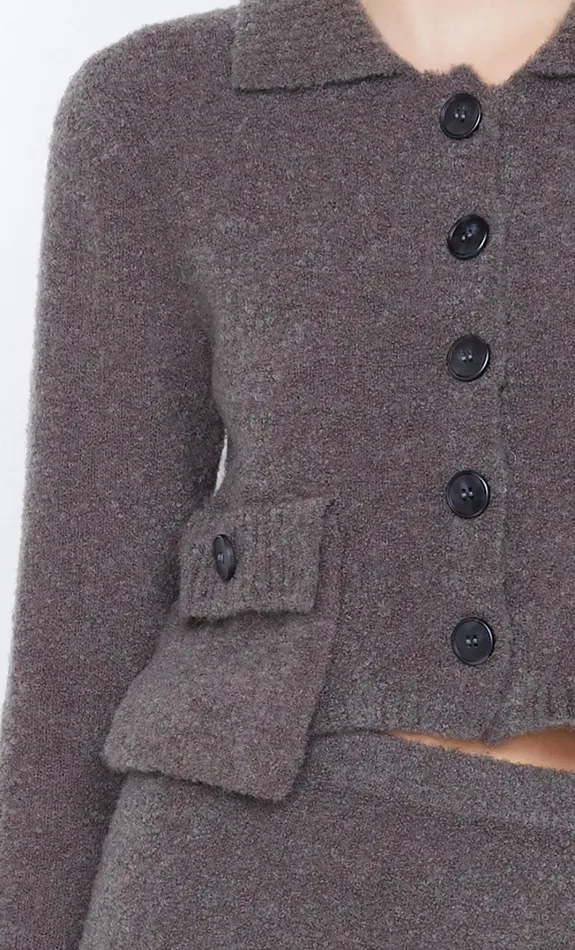 Bec Bridge Tops JOSIE CROP CARDIGAN Charcoal 8211 Women