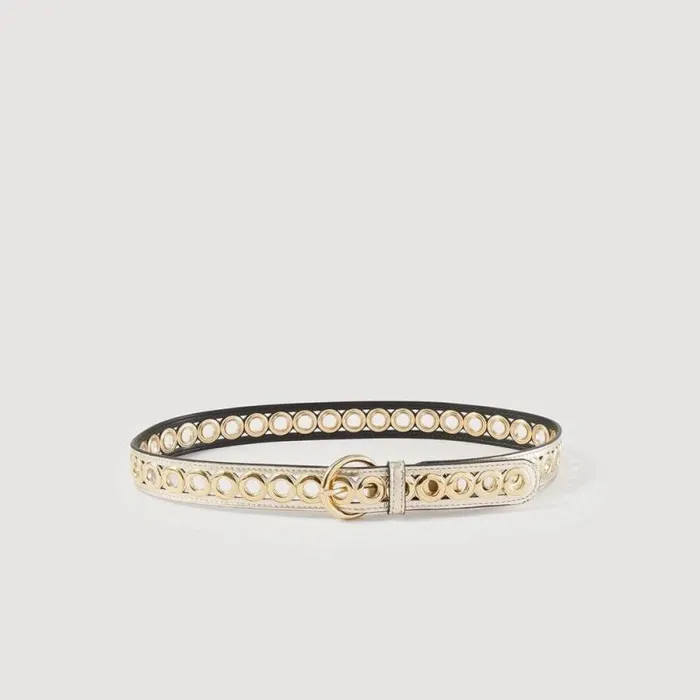 Belts Women SANDRO Belt With Eyelets Gold