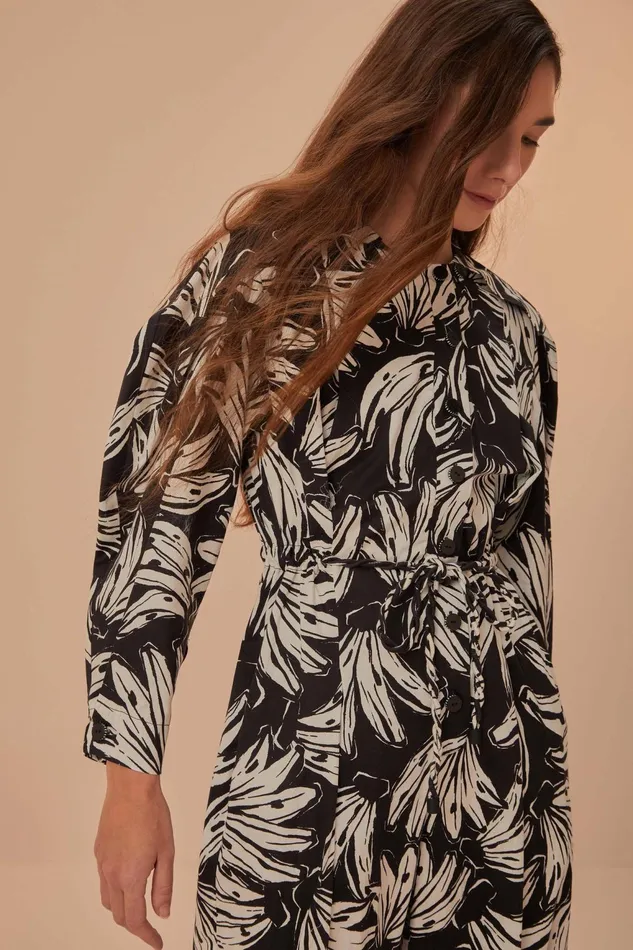 Black Bossa Banana Long Sleeve Jumpsuit Women Farm Rio Jumpsuits