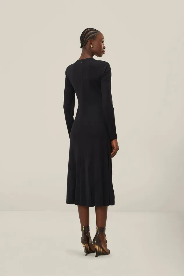 Black Twisted Cup Midi Dress Women Farm Rio Midi Dresses