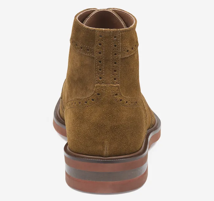 Boots Hartley Wingtip Boot Snuff Italian Suede Johnston and Murphy Men
