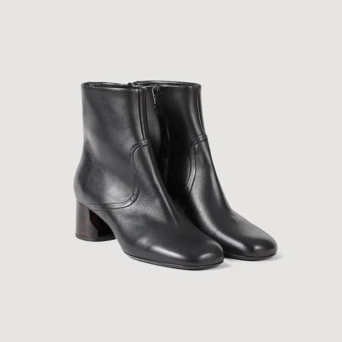 Boots Women SANDRO Leather Boots Black