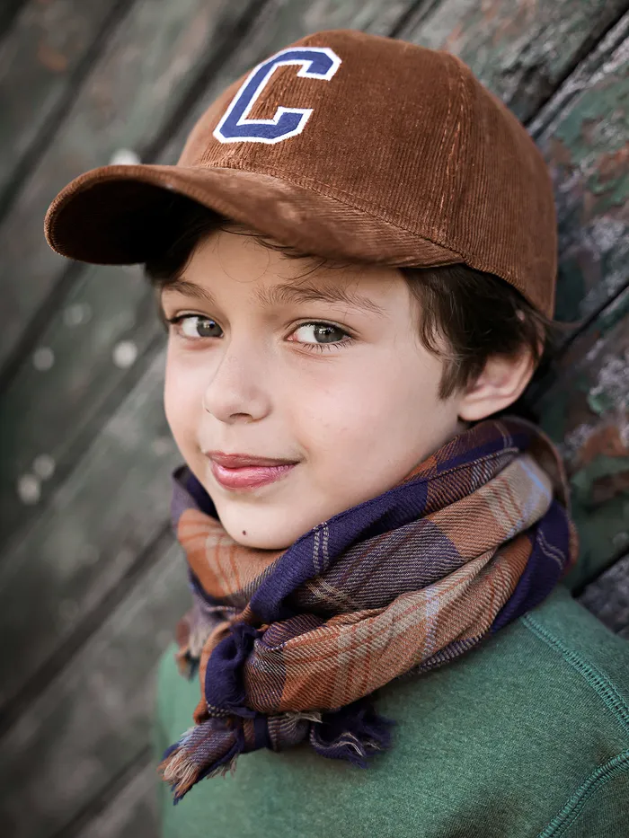 Boys Cyrillus Accessories Child039s Velour Cap Toffee