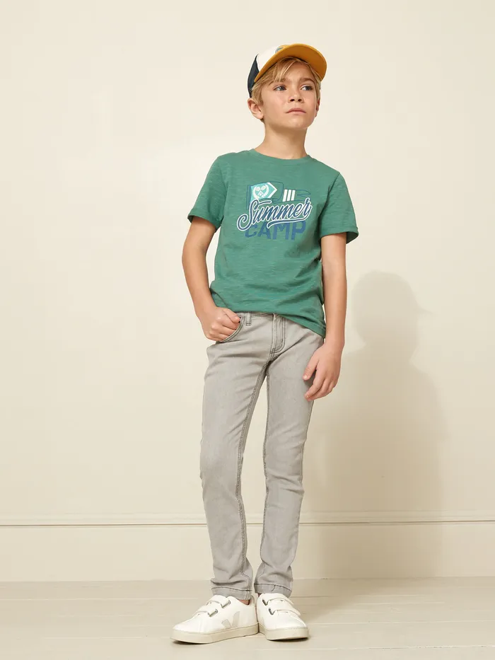 Boys Cyrillus Clothing SlimFit Jeans 6429 Gris Clair Uni