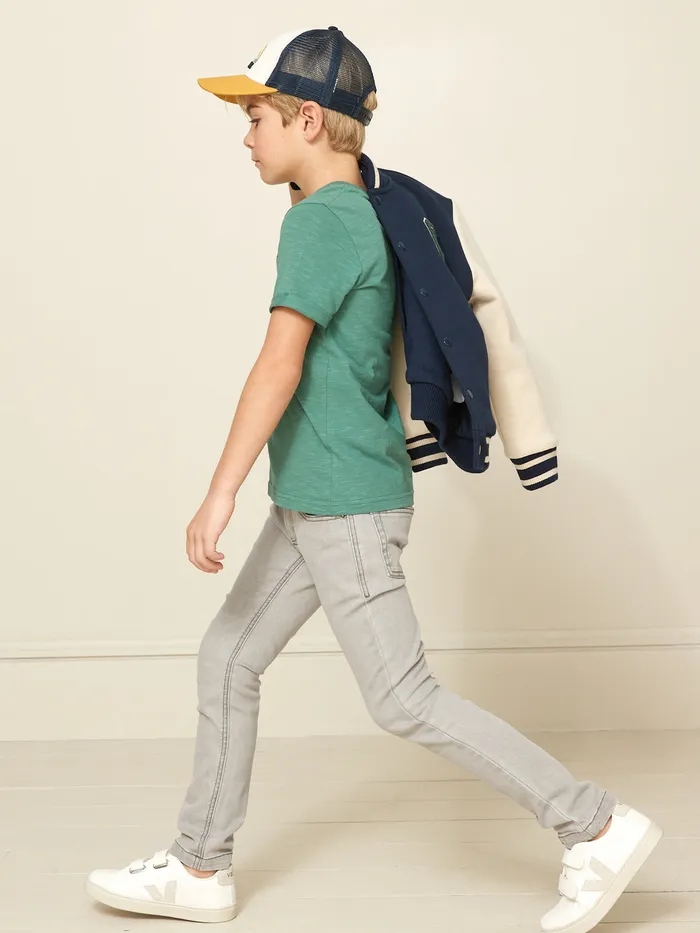 Boys Cyrillus Clothing SlimFit Jeans 6429 Gris Clair Uni