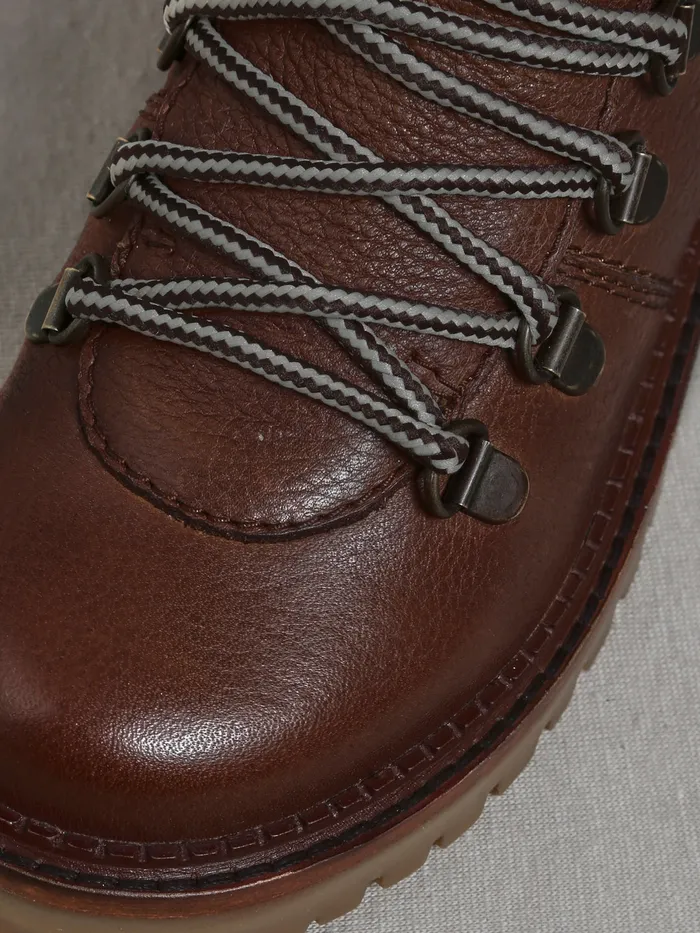 Boys Cyrillus Shoes Leather Mountain Boots Camel