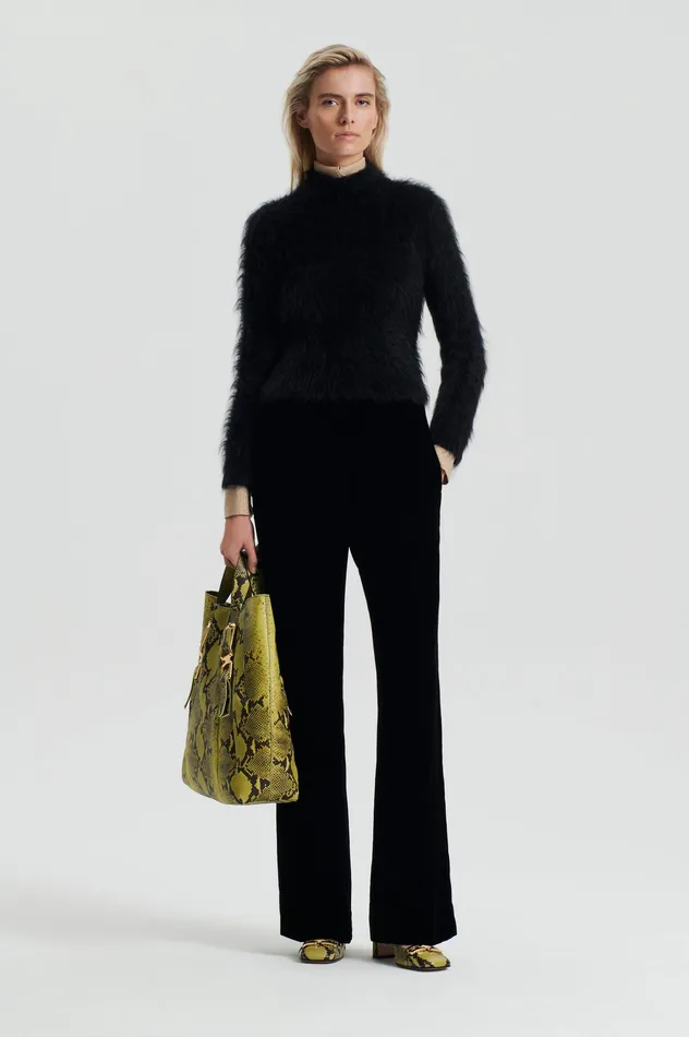 BRUSHED MOHAIR SLIM SWEATER BLACK Knitwear Scanlan Theodore Women