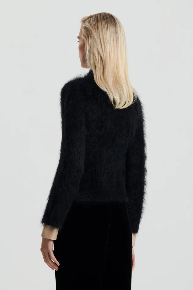 BRUSHED MOHAIR SLIM SWEATER BLACK Knitwear Scanlan Theodore Women BRUSHED MOHAIR SLIM SWEATER BLACK Knitwear Scanlan Theodore Women
