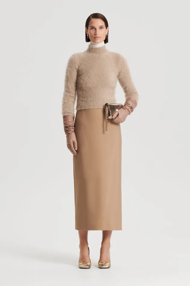BRUSHED MOHAIR SLIM SWEATER NOUGAT Knitwear Scanlan Theodore Women