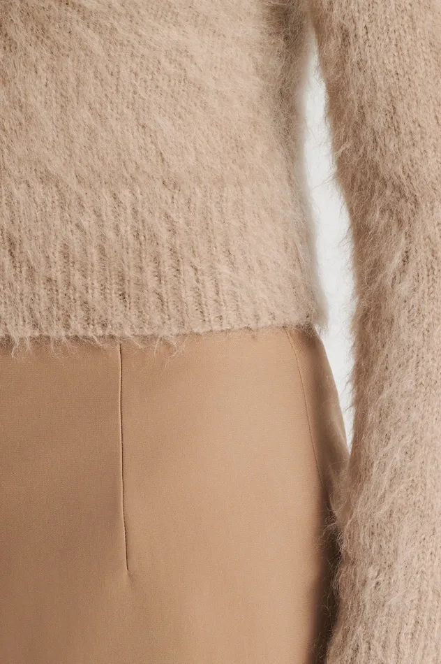 BRUSHED MOHAIR SLIM SWEATER NOUGAT Knitwear Scanlan Theodore Women BRUSHED MOHAIR SLIM SWEATER NOUGAT Knitwear Scanlan Theodore Women