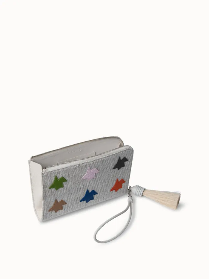 Canvas Zip Tassel Pouch With Kinderstern Patchwork Multicolor Kinderstern Women Akris Mini Bags