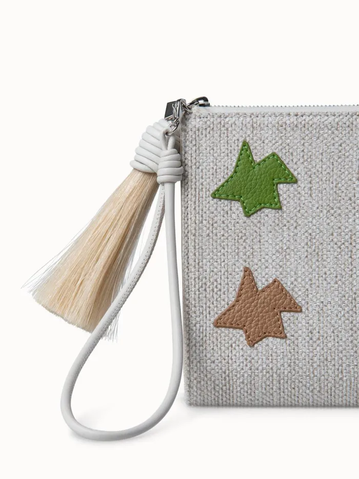 Canvas Zip Tassel Pouch With Kinderstern Patchwork Multicolor Kinderstern Women Akris Mini Bags