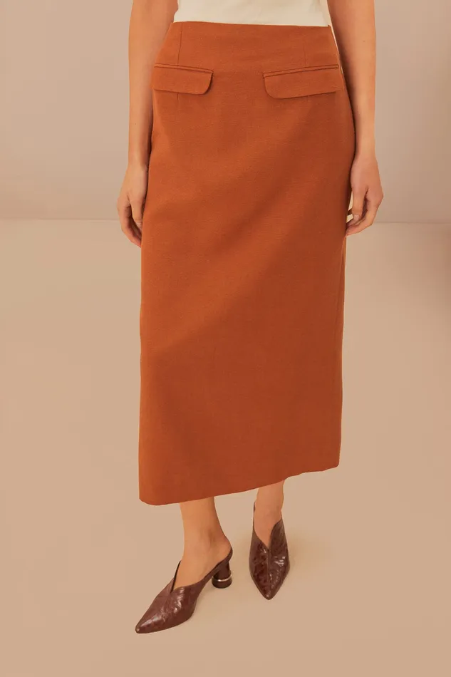 Caramel Midi Skirt Women Farm Rio Skirts