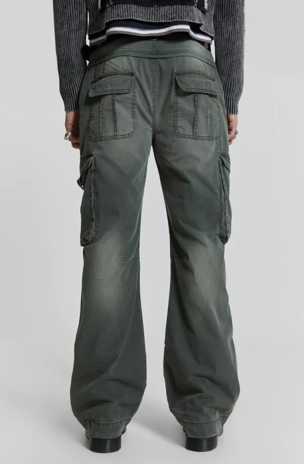 Cargo Pants Men Jaded London Khaki Straight Leg Cargo Trousers