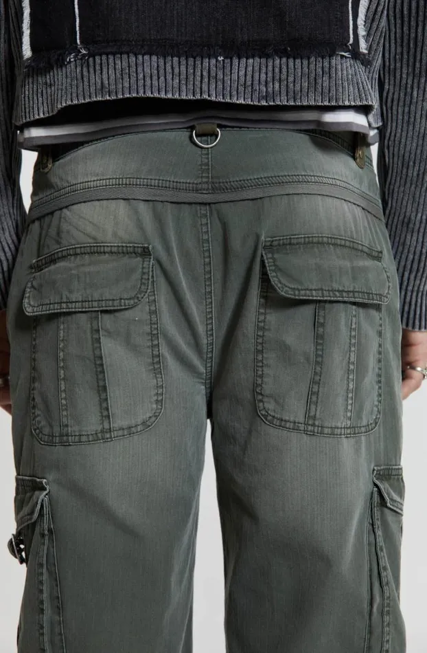 Cargo Pants Men Jaded London Khaki Straight Leg Cargo Trousers