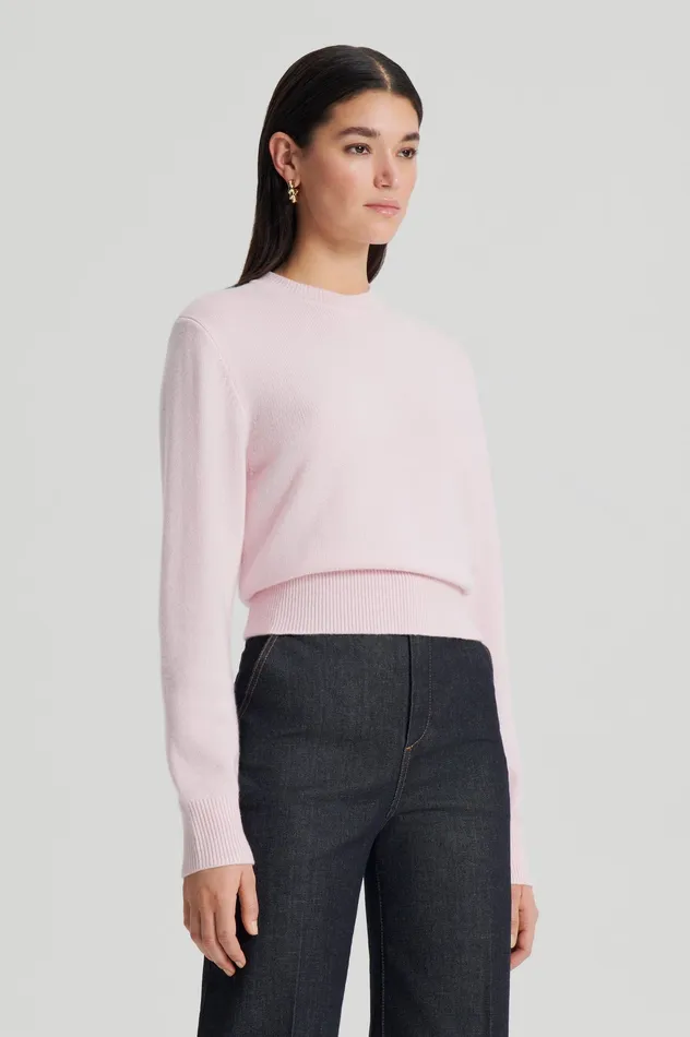 CASHMERE CREW SWEATER PALEPINK Sweaters Scanlan Theodore Women CASHMERE CREW SWEATER PALEPINK Sweaters Scanlan Theodore Women