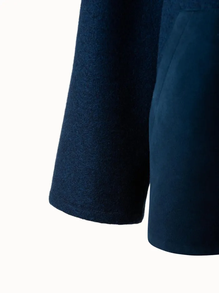 Cashmere Jersery Suede Pocket Jacket Deep Blue Women Akris Cashmere