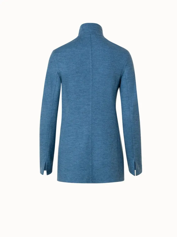 Cashmere Jersey Long Jacket Light Denim Women Akris Jackets