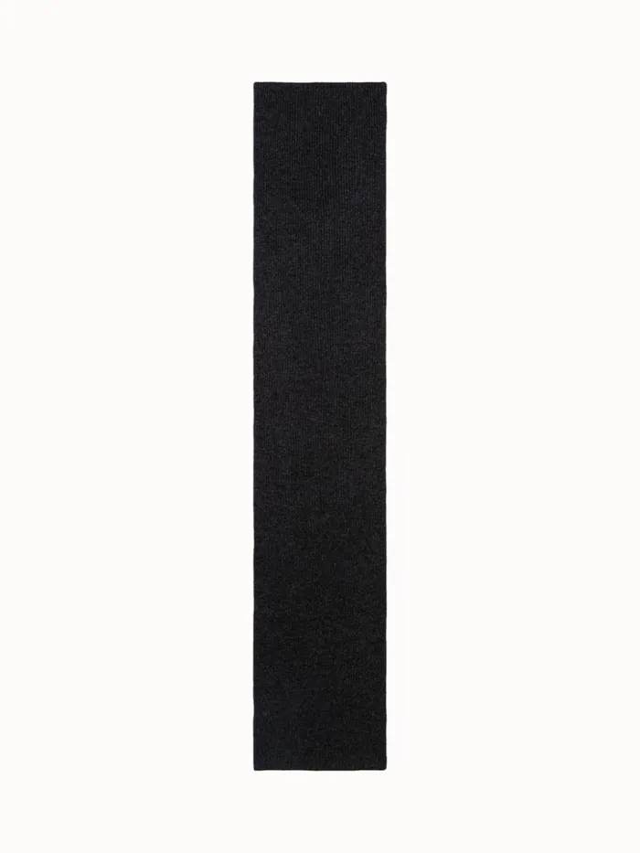 Cashmere Rib Knit Scarf Charcoal Women Akris Knitwear