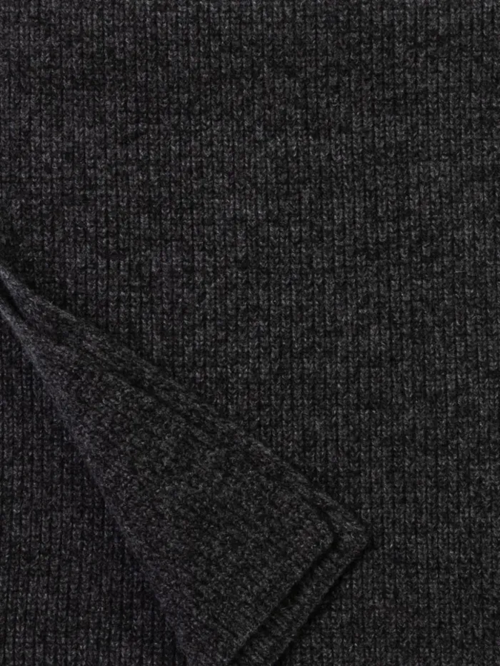 Cashmere Rib Knit Scarf Charcoal Women Akris Knitwear