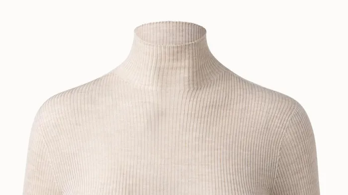 Cashmere Silk Fine Rib Mockneck Bl Women Akris Cashmere