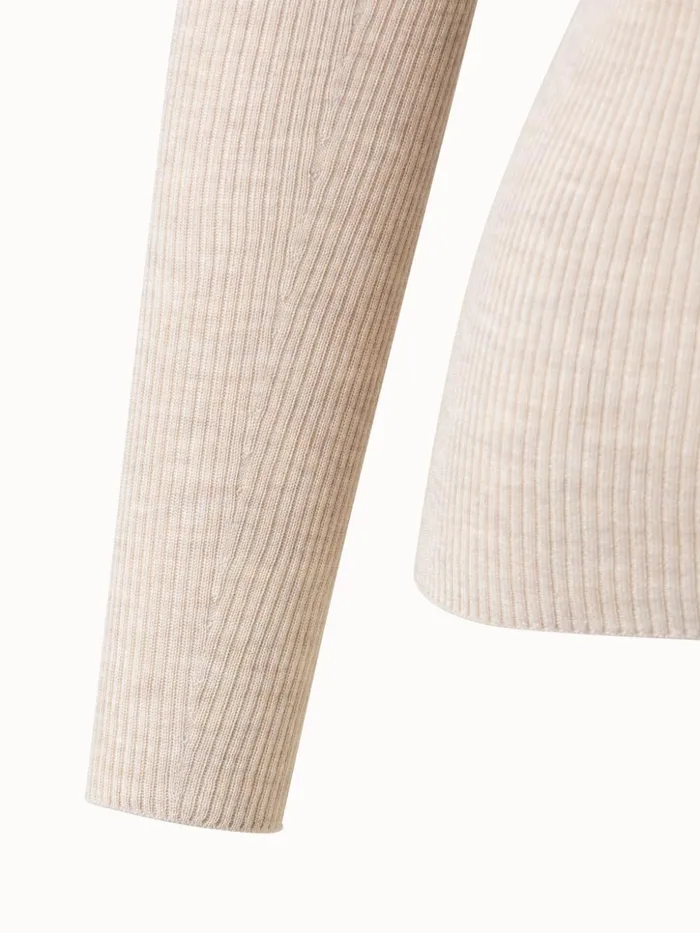 Cashmere Silk Fine Rib Mockneck Bl Women Akris Cashmere