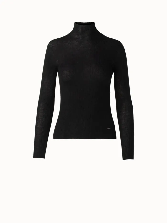 Cashmere Silk Knit Pullover Black Women Akris Knitwear
