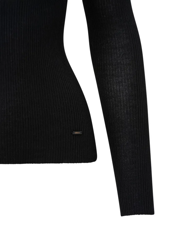 Cashmere Silk Knit Pullover Black Women Akris Knitwear