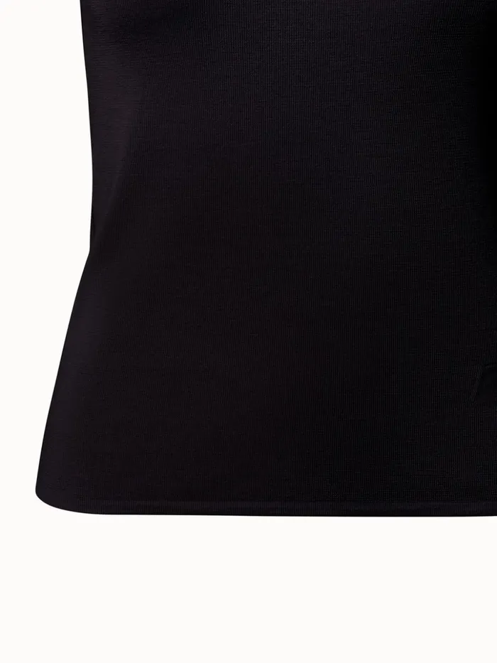 Cashmere Silk Knit Short Sleeve Pullover Navy Women Akris Knitwear