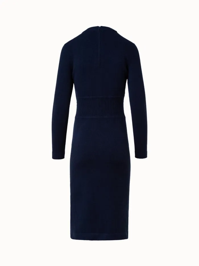 Cashmere Stretch Knit Dress Navy Women Akris Knitwear