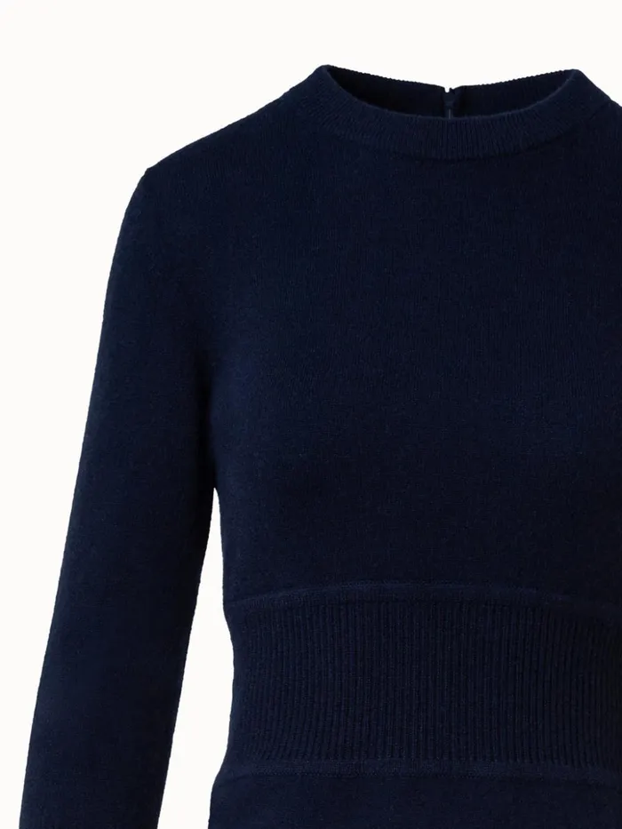 Cashmere Stretch Knit Dress Navy Women Akris Knitwear