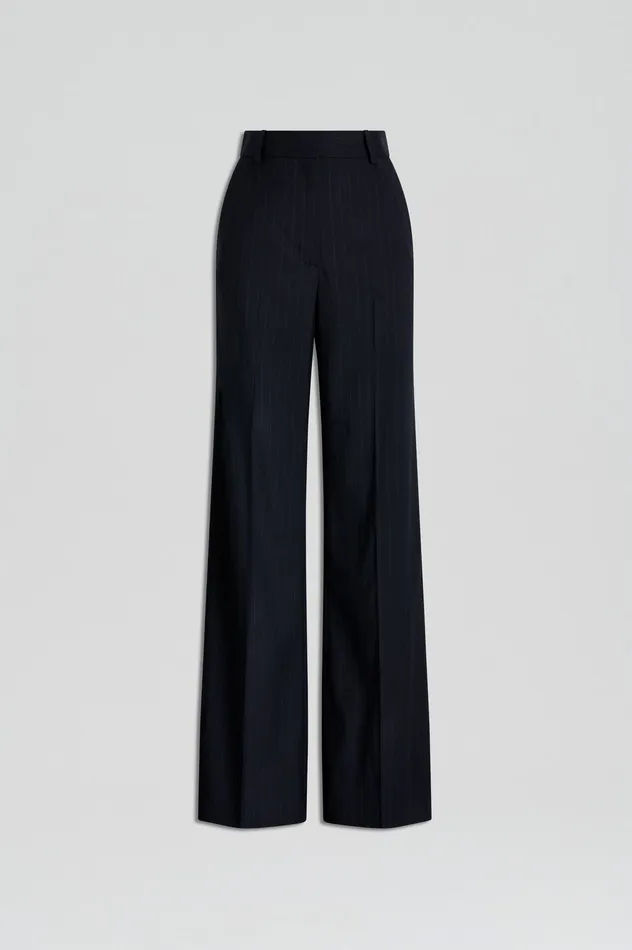 CHALK STRIPE TAILORED TROUSER NAVY Trousers Scanlan Theodore Women CHALK STRIPE TAILORED TROUSER NAVY Trousers Scanlan Theodore Women