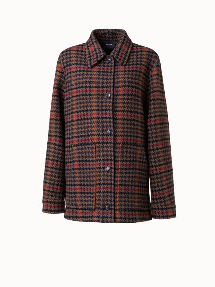 Checked Wool Shirt Jacket Vicunamulticolor Women Akris Jackets