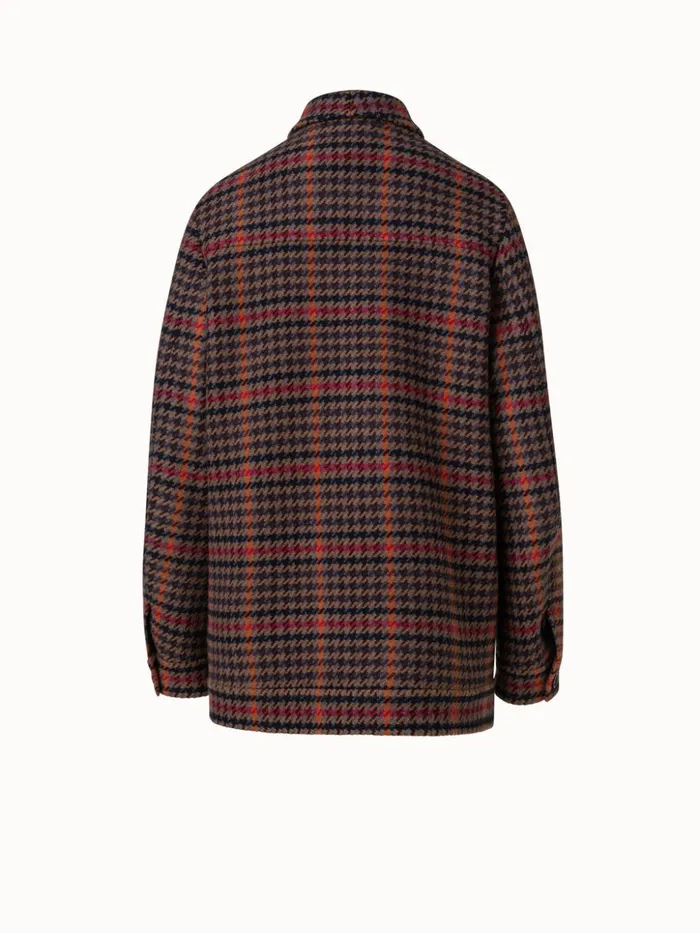 Checked Wool Shirt Jacket Vicunamulticolor Women Akris Jackets