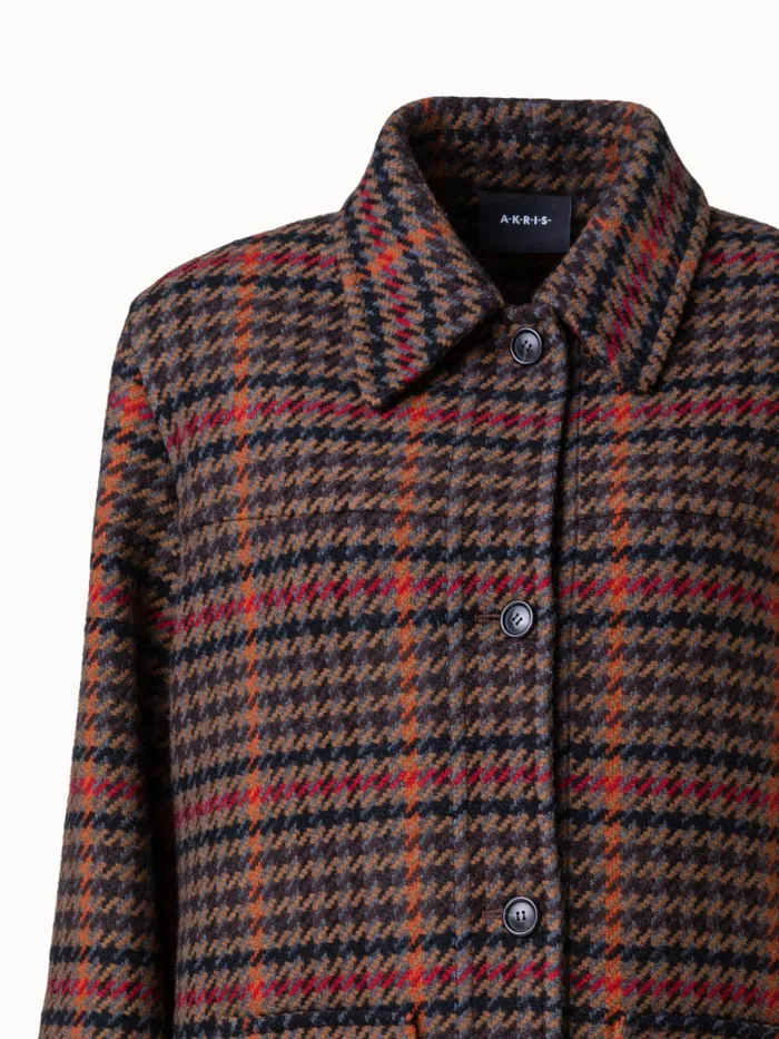 Checked Wool Shirt Jacket Vicunamulticolor Women Akris Jackets