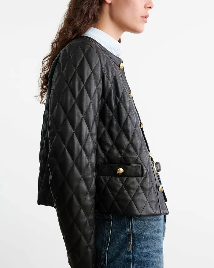 Coats and Outerwear Women AMY LEATHER JACKET Black Nili Lotan
