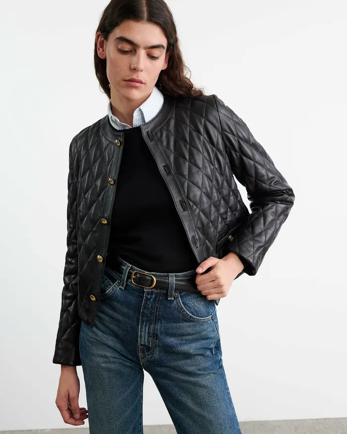 Coats and Outerwear Women AMY LEATHER JACKET Black Nili Lotan